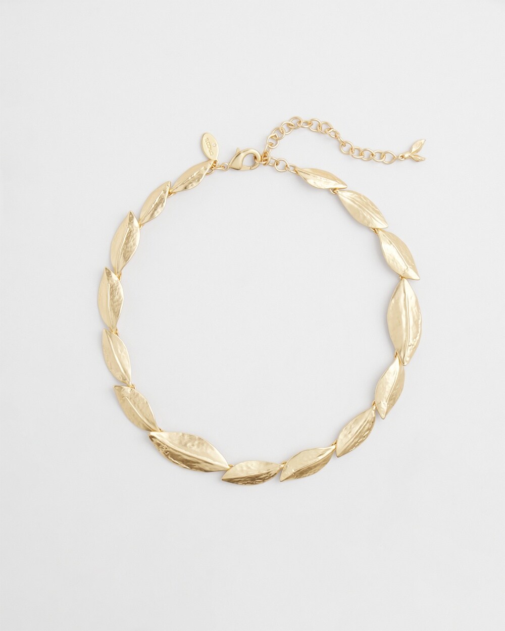 Gold Tone Leaf Bib Necklace
