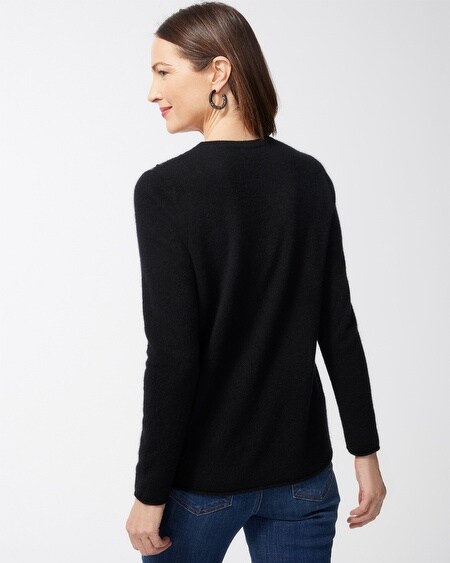 Shop Chico's Cashmere Sequin Crew Neck Sweater In Black Size 8/10 |