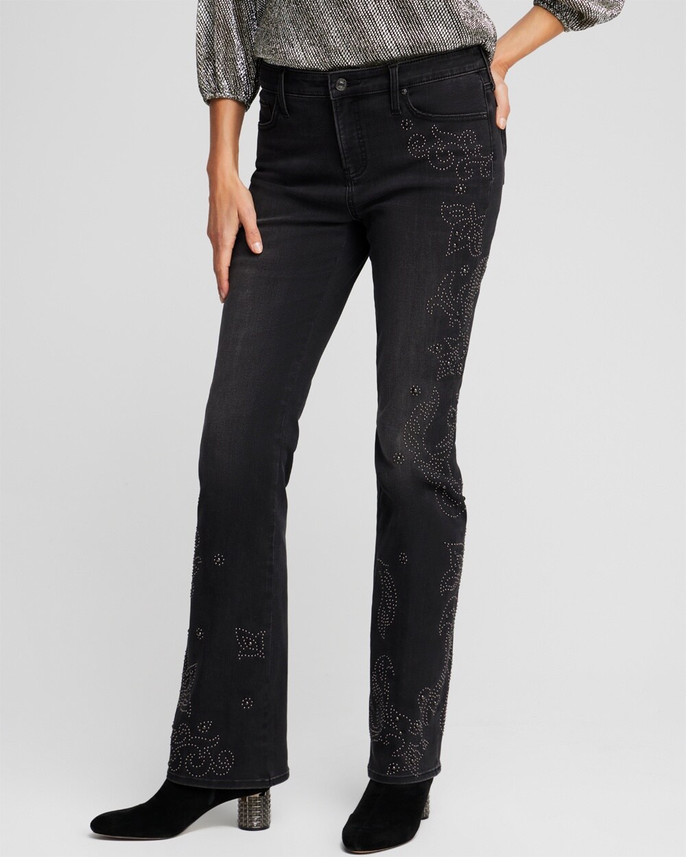 Girlfriend Studded Flare Jeans