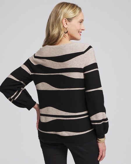 Shop Chico's Lantern Sleeve Pullover Sweater In Black Size 12/14 |