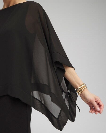 Shop Chico's Wrinkle-free Travelers Chiffon Overlay Dress In Black Size 12/14 |  Travel Clothing