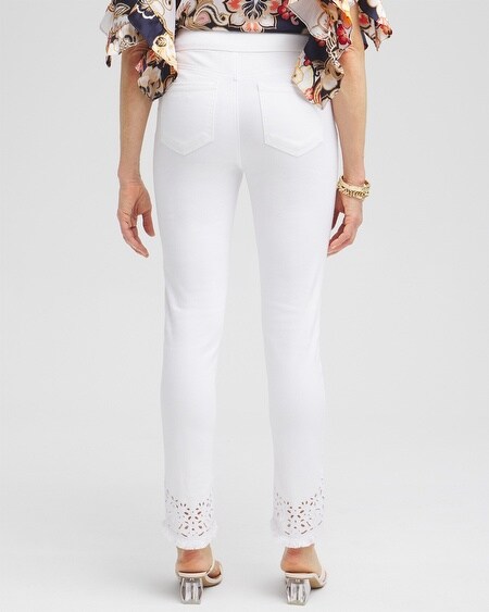 Shop Chico's No Stain Tulip Hem Pull-on Ankle Jeggings In White Size 12 |