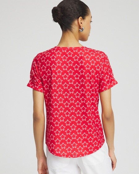 Shop Chico's Star Tee In Madeira Red Size 8/10 |  Zenergy