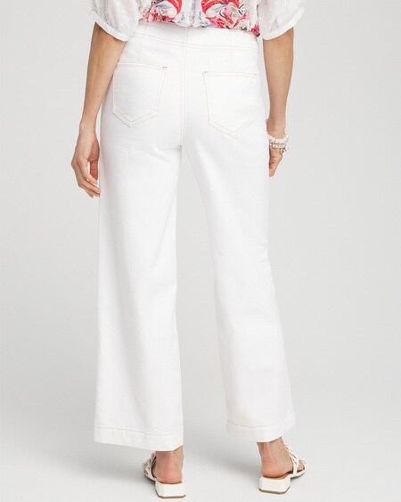 Shop Chico's No Stain Pull-on Wide Leg Cropped Jeans In White Size 16/18 |
