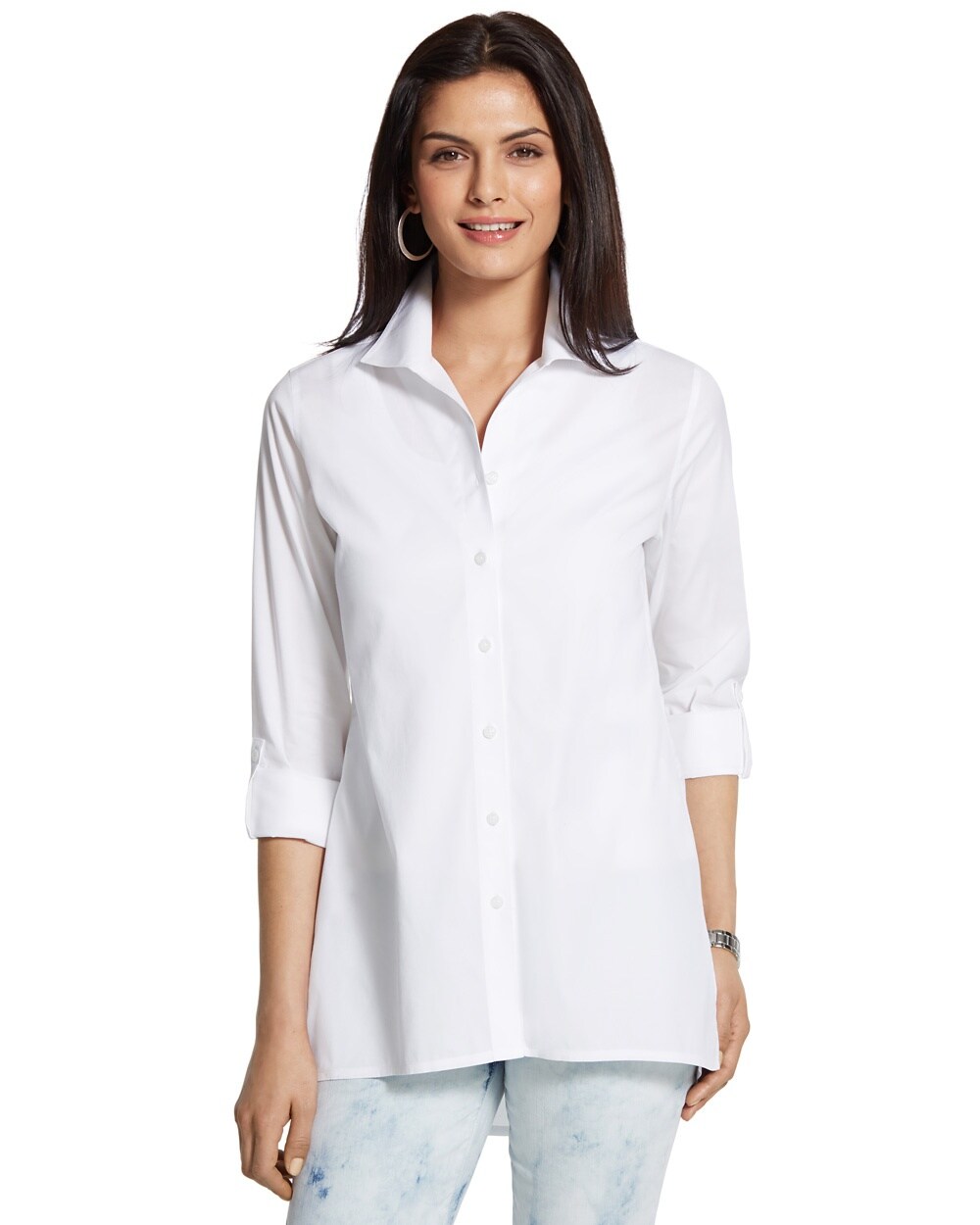Effortless Roll-Sleeve Cayla Shirt - Women's Tops - New Arrivals - Chico's