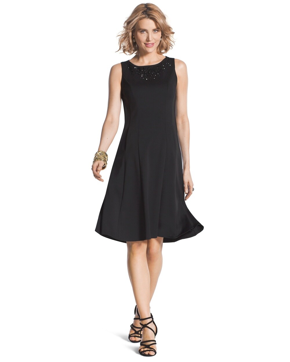 Embellished Sleeveless Black Dress - Chicos