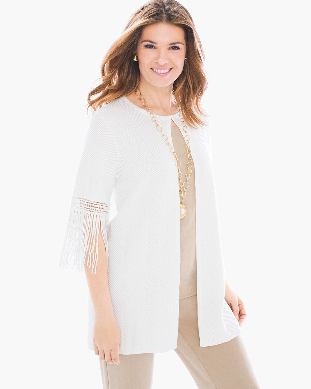 Travelers Collection Chevron Fringe Duster