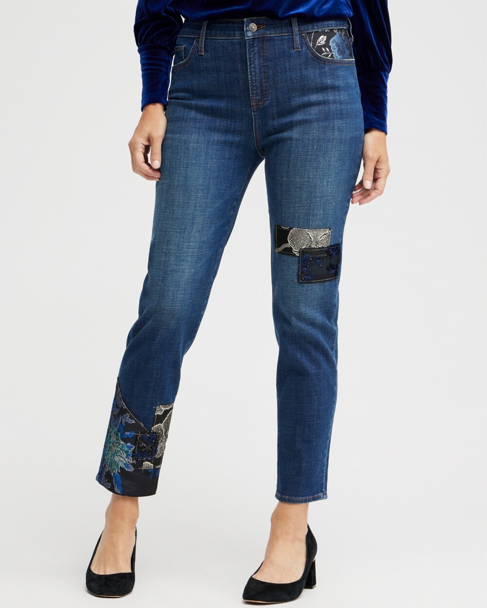 Girlfriend Patchwork Ankle Jeans - Chico's