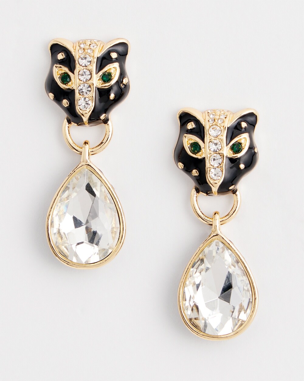 No Droop\u2122 Jaguar Embellished Drop Earrings